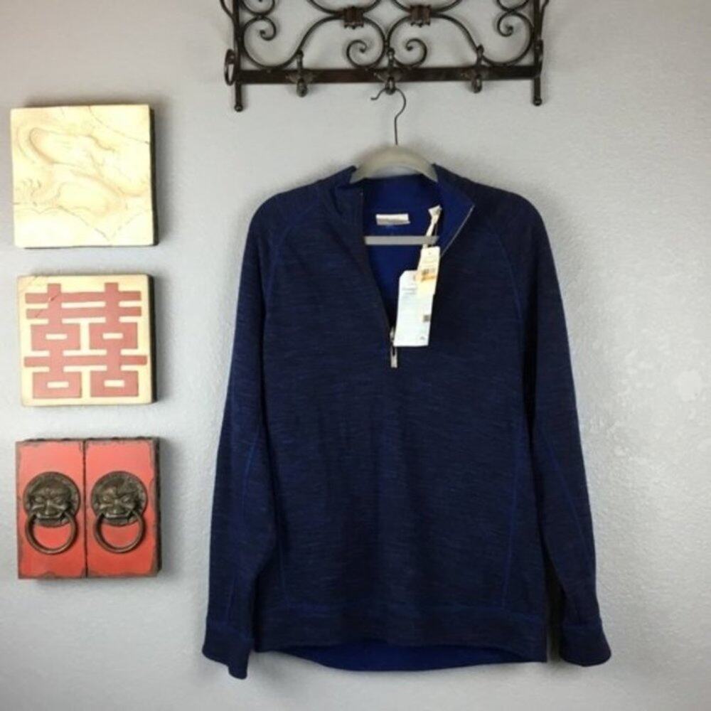 Tommy Bahama Sweatshirt 1/4 Zip Small Reversible Tencel Cotton Subtropic NWT